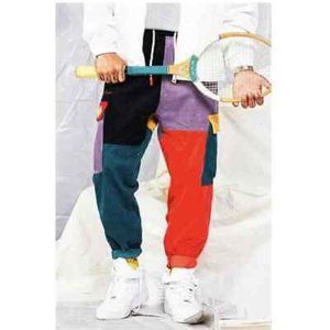 Vtg COURSEMYS Mens 90s Patchwork Multicolor Corduroy Cargo Pants Size XS